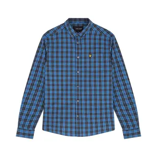 Lyle & Scott Hemd Herren Langarm Blau | Karohemd Herren Auf Popeline | Freizeithemden Für Herren Mit Button Down Kragen | Xs-Xxl