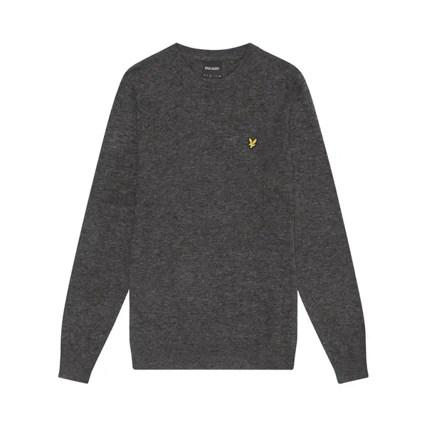 Lyle & Scott Lambswool Blend Crew Neck Jumper Truien & Vesten Heren - Sweater - Hoodie - Vest- Donkergrijs - Maat S thumbnail