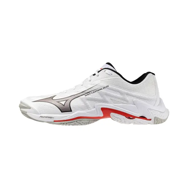Mizuno Wave Lightning Elite Volleyball Weiß/Schwarz/Fiery Rot Damen/Herren Grösse 44, 5 thumbnail