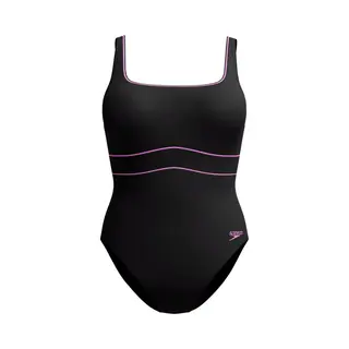 Speedo - Eco New Contour Eclipse 1p Bla/pin - Wedstrijd Badpak Dames - Zwart