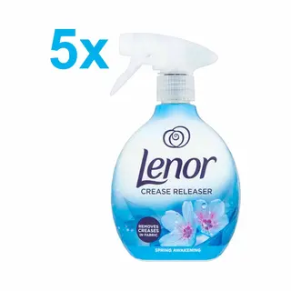 Lenor - Crease Releaser - Spring Awakening - Kreukverwijderaar - Textielvefrisser - Spray - 5x 500ml - Voordeelverpakking