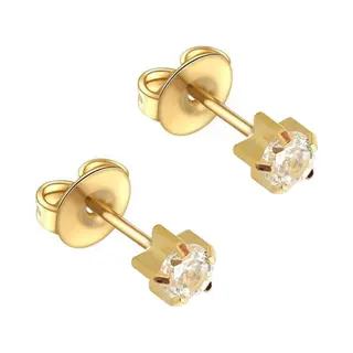 Caflon Blu 24 Carat Gold Plated Clawset April Birthstone Studs, 0.07 Kg