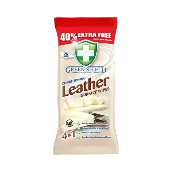 Green Shield Care And Protect Conditioning Leather Surface Wipes 70 Wipes thumbnail