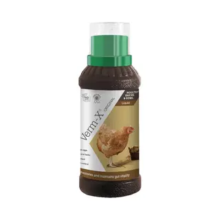 Verm-X 100% Natural Liquid For Poultry. Supports Intestinal Hygiene. Vet Approved. Ufas Assured. Contains Prebiotic For Gut Biome. Restores And