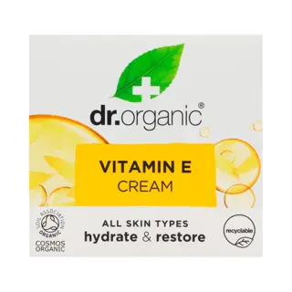 Dr. Organic Dr Organic Vitamin E Cream, Hydrating, All Skin Types, Natural, Vegan, Cruelty-Free, Paraben & Sls-Free, Plastic Free, Recycled & Recyclable,