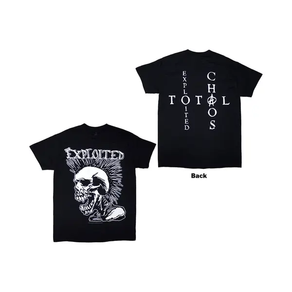 The Exploited Mohican Skull T-Shirt Black thumbnail