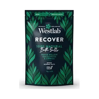 Westlab - 1kg - Recover Epsom Salts Infused With White Willow & Eucalyptus - Soothe Sore Muscles And Boost Recovery - Resealable Pouch