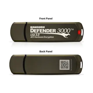 iStorage Kanguru Defender 3000™ SuperSpeed Usb 3.0, Fips 140-2 Level 3 Certified, Hardware Encrypted Flash Drive