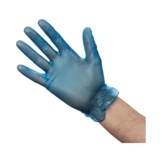 Unigloves Blue Powdered Vinyl Disposable Gloves, Size 10, Xl, 100 per Pack