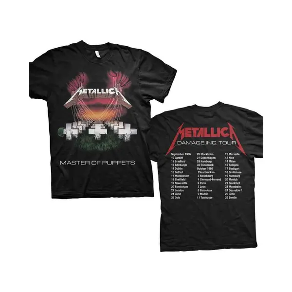 Metallica Herren Metallica_Master Of PuppetSropean Tour '86_Men_bl_ts, 2XL T-Shirt, Schwarz (Black), Xx-Large thumbnail