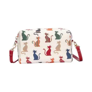 Signare Tapestry Small Crossbody Bag For Women Pouch Bag With Animal And Pet Design (Cheeky Cat, Hpbg-Cheky)