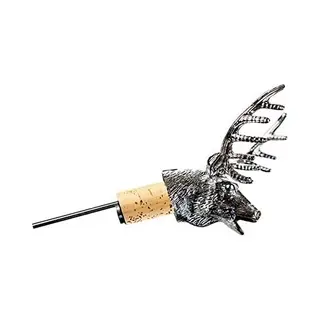 The Just Slate Company Js/Wbp/S Stag Wine Bottle Pourer, Stainless Steel