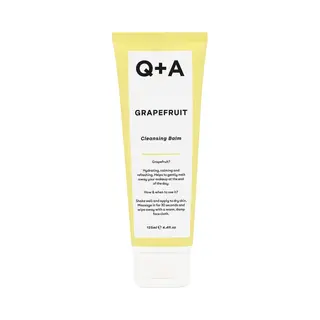Q+A Grapefruit Cleansing Balm (125ml), Natural Makeup Remover With Cocoa Butter And Squalane, Hydrating Face Cleanser, Skincare For All Skin Types,