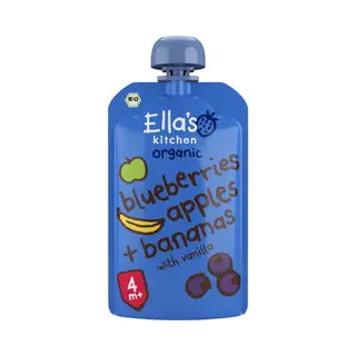 Ella's Kitchen Knijpzakje 4+ M Blauwe Bes Appel Banaan - 7 X 120 Gr - Voordeelverpakking