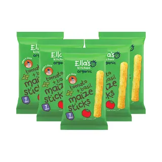 5x Ella's Kitchen Maize Sticks 7+ M Tomaat Basilicum 16 Gr
