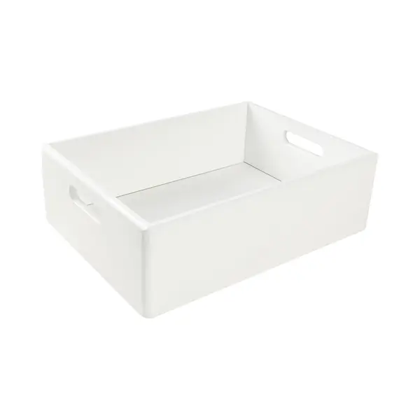 Creative Deco Xl White Wooden Crate With Handles | 40 X 30 X 13 Cm (+/- 1 Cm) | Easter Storage Box Natural Wood | Gift Box Wooden Crates For Kitchen thumbnail