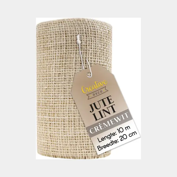 Creative Deco Weiße Juteband Jute Tischläufer | Rolle 20 Cm X 10 M | Hochzeitsdeko Dekoration | Breit Naturbrauner Stoff | Kunst Und Handwerk | thumbnail