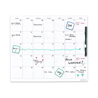 GreenStory - Maandplanner Large - Sticky Whiteboard - Whiteboardfolie - Met Sticky Pen