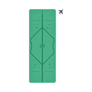Liforme Classic Travel Yoga Mat - Green - Free Yoga Bag - Non-Slip, Eco Friendly With Patented Alignment Line System