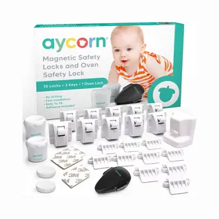 Aycorn Magnetisch Kinderslot – Kast En Oven – Magneet Beveiliging Kast En Oven – 10 Sloten En 2 Sleutels – Snel Te Instaleren In Seconden –