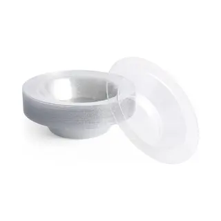 Matana 25 Premium Clear Hard Plastic Bowls With Silver Glitter, 360ml - Sturdy & Reusable - Soup Bowls, Dessert Bowls For Weddings, Birthdays, Picnic,