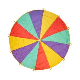Twiddlers Parachute Speelgoed Met 12 Handgrepen (3, 6 M) - Xl Regenboog Vliegdoek Teamwork Spel Voor Kinderen