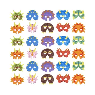 The Twiddlers 30 Dinosaurus Schuimrubber Maskers Voor Jongens En Meisjes (10 Modellen) - Dinos Thema Verjaardagen, Carnaval, Verrassingszakken, Gast