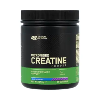Optimum Nutrition Mikronisiertes Kreatin Pulver, Geschmack Blue Raspberry, 247.5g, 55 Portionen