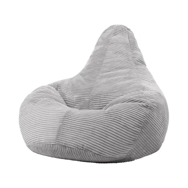 Icon Dalton Cord Bean Bag Chair, Grey, Large Adult Bean Bag With Filling Included, Comfy Chair, Living Room Furniture, Bedroom Furniture thumbnail