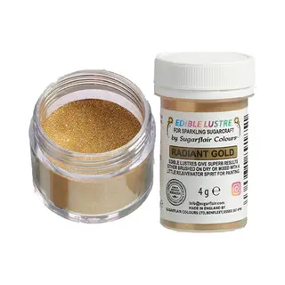 Sugarflair Colours Sugarflair Radiant Gold Edible Lustre Dust (E171 Free), Add A Lustrous Shine To Cakes Or Decorations. Brush On Or Add Rejuvenator To Create