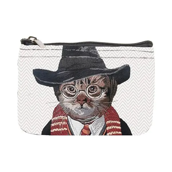 Signare Ritsportemonnee - Luxe Gobelinstof - Magical Cat - Magische Kat thumbnail