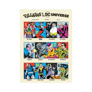 Dc Comics 90Th Anniversary Villains A3 Art Print
