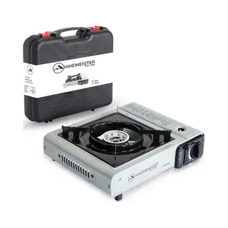 Hikemeister ® Camping Kooktoestel 1 Pit 2200 Kw Draagbaar In Mat Grijs Met Nederlandse Beschrijving En Ce