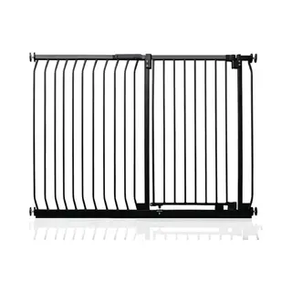 Safetots Extra Tall Elite Safety Gate, 134cm - 143cm, Matt Black, Extra Tall 96.8cm In Height, Pressure Fit Stair Gate, Baby Gate For Doors Hallways
