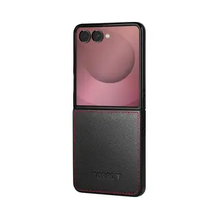 Torro Hülle Kompatibel Mit Samsung Galaxy Z Flip7 2025 – Echt Lederhülle Mit Mikrofaserfutter (Schwarz)