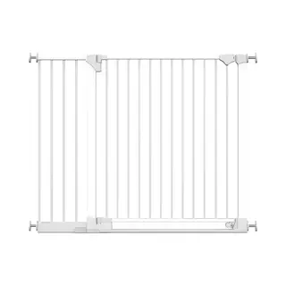 Safetots SafeStep Gate, White, 124cm - 131cm, Extra Low Walkthough, 81cm Extra Wide Doorway, Extra Wide Gate For Stairs, Hallways And Doors, Baby And