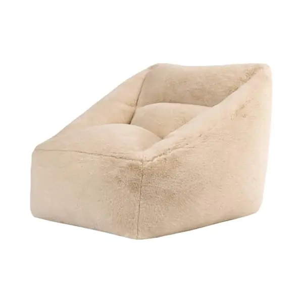 Icon - Natalia Xl Zitzak Fauteuil - Fluffy Pluche Imitatiebont - Crème thumbnail