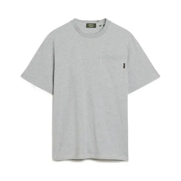 Superdry Herren T-Shirt Mit Tasche Und Kontrastnähten Verwaschenes College Grau Meliert Xxxl thumbnail