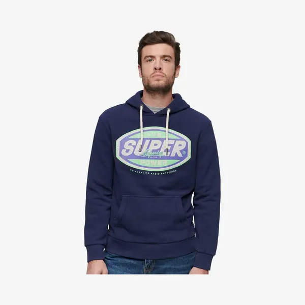 Superdry Gasoline Workwear Graphic Hoodie Marineblau/grün/lila - S thumbnail