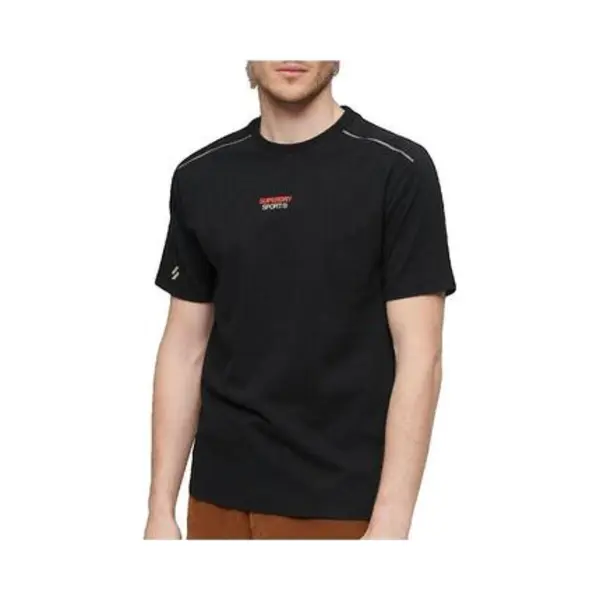 Superdry, Herren, Shirts, Locker Geschnittenes Sport Tech T-Shirt Mit Logo, Schwarz, (M) thumbnail