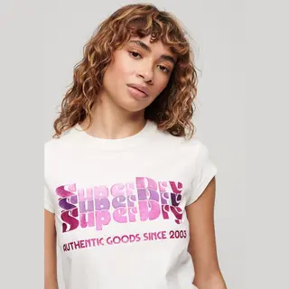 Frau T-Shirt Mit Glitzerndem Logo Superdry Retro