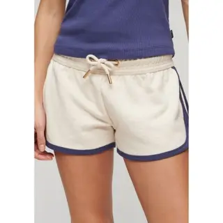 Superdry Für Damen. W7110426A Logo Racer Shorts Beige (L), Lässig, Baumwolle