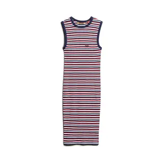 Superdry - Geribde, Aansluitende Midi-jurk - Dames - Jurken