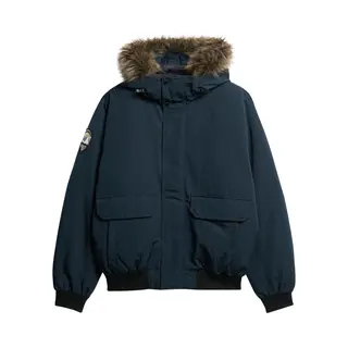 Superdryvoor Mannen. M5011930A Everest Marine Bont Bomberjack (Xl), Casual, Polyester, Duurzaam, Marineblauw
