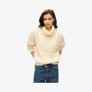 Damen Pullover Mit Rollkragen Aus Derbs Gestricktem Material Superdry