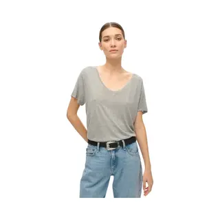 Gemusterte V-Ausschnitt T-Shirt Mit Besticktem Text Für Damen Superdry Studio