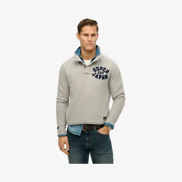 Superdry, Herren, Pullover, Vintage Athletic Henley-Sweatshirt, Grau, (Xxl) thumbnail