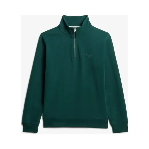 Superdry, Herren, Pullover, Essential Sweatshirt Mit Halblangem Reissverschluss Und Logo, Grün, (3XL) thumbnail
