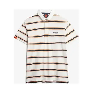 Superdry, Herren, Shirts, Leichtes Jersey-Polohemd Mit Streifen, Weiss, (L)