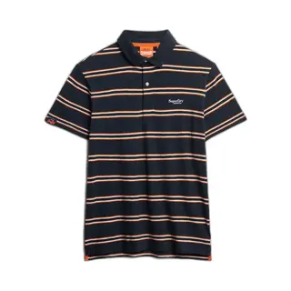 Superdry, Herren, Shirts, Leichtes Jersey-Polohemd Mit Streifen, Blau, (L)